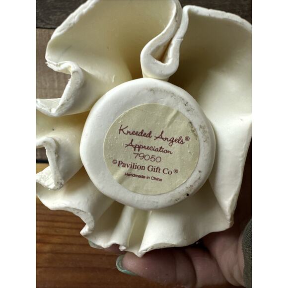 Vintage Kneeded Angel Figurine "Appreciation" Flowers 4.5" - Picture 6 of 6